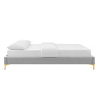 Modway Sutton Performance Velvet Full Bed Frame - Light Grey-Stain-Resistant Performance Velvet