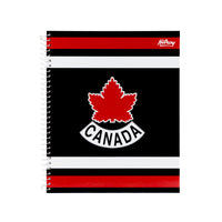 Hilroy Hockey Canada 2002 Logo Notebook - 10-1/2 H x 8-5/8" W - Black/White-Durable Hardcover