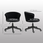 Vinsetto Fluffy Armless Office Chair with Adjustable Height - Black-PU castors are secured for all types of floors, such as hardwood, laminate, tile, slate, and etc