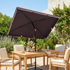 Outsunny Adjustable-Tilt Patio Umbrella - 6.5'x4' - Coffee-6.5'x4' (198 x 130 cm) canopy for complete shade in any park, garden, balcony or other outdoor spaces