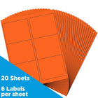 JAM Paper Mailing Address Labels - 3 1/3 x 4 - Orange - 2 sets of 120-4" x 3.33"