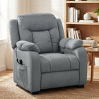 HOMCOM Massage Recliner with Quiet Motor - Grey-Wide 23.2" (59 cm) spring pocket seat and cushioned backrest support hours