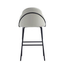 Manhattan Comfort Gracie 22" Modern Leatherette Upholstered Barstool - Stone and Black-Minimal Assembly Required. Hardware Included