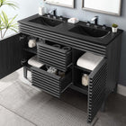 Modway Render 48" Double Sink Bathroom Vanity - Charcoal/Black-MDF and Particleboard