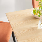 Modway Lippa 24" Square Wood Dining Table - White Natural-Chip-Resistant White Metal  Base