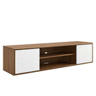 Modway Envision 60" Wall Mount TV Stand - Walnut White-Mid-Century Style 60" TV Stand