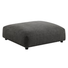 Modway Solace Modular Upholstered Fabric Ottoman - Charcoal-Modular Square Ottoman
