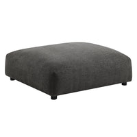 Modway Solace Modular Upholstered Fabric Ottoman - Charcoal-Modular Square Ottoman
