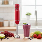 JS Gourmet Immersion Stick Hand Blender - Red-Ergonomic grip handle