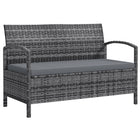 Outsunny Wicker Outdoor Storage Bench with Storage and Cushion for Garden Tools, Balcony, Backyard, Pool - Grey-Duo design: an outdoor bench and 33 gal (125 L) deck box