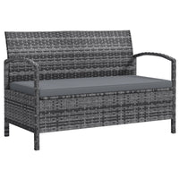 Outsunny Wicker Outdoor Storage Bench with Storage and Cushion for Garden Tools, Balcony, Backyard, Pool - Grey-Duo design: an outdoor bench and 33 gal (125 L) deck box