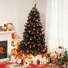 HOMCOM 6' Artificial Christmas Tree with Auto Open - Wide Base - Black-Realistic PVC branches give a full and lush look to the tree 