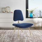 Modway Ponder Performance Velvet Lounge Chair - Navy-Performance Velvet Upholstery