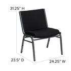 Flash Furniture HERCULES Series Big & Tall Black Fabric Stack Chair-.625'' Thick Plywood Seat