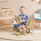 Qaba Baby Bear Design Rocking Horse - Brown-Cute bear top seat is soft, plush, and comfortable 
