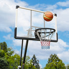 Soozier Portable Basketball Hoop with 44" Shatterproof Backboard-Two wheels facilitate easy relocation of the hoop stand
