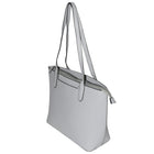 Nicci Large Tote Bag with Slit Pocket - Grey-Grey - Polyurethane