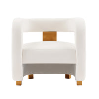 Manhattan Comfort Amirah 28.94" Modern Velvet Upholstered Accent Chair - White-Modern Accent Chair for Living Room Usage