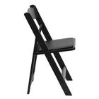 Flash Furniture HERCULES Black Resin Folding Chair with Black Vinyl Padded Seat - 4 Pack-Lightweight Design