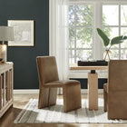 Modway Emory Vegan Leather Dining Side Chair - Canyon-Sturdy Wooden Frame