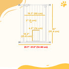 PawHut 36" Pet Gate with Walk Through Door - White-Solid sprayed steel frame with a lead-free treated surface for security