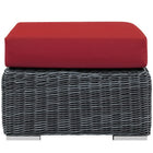 Modway Summon Outdoor Patio Sunbrella Ottoman - Canvas/Red-Powder Coated Aluminum Frame