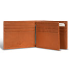 Champs Denim Leather Center Wing Wallet - Tan/Black-Double Bill compartment