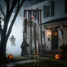 Outsunny Animatronic Skeleton Reaper Halloween Decoration-Versatile decoration fits homes, parties and public spaces for unique scares 