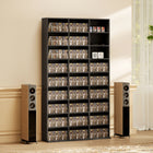 HOMCOM 9-Tier Media Storage Cabinet - 68.9" H - Black-Anti-tipping strap keeps the cabinet securely anchored for safety