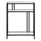 Hudson&Canal Cortland 22"W Console Table with Glass Shelves - Blackened Bronze-Compact size is perfect for smaller spaces