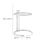Modway Eileen Grey Metal Side Table - Silver-C-Shaped Metal Frame