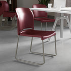 Flash Furniture HERCULES Series Burgundy Full Back Contoured Stack Chair with Grey Powder Coated Sled Base-Stack Quantity: 5