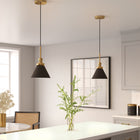 Hudson&Canal Zeno 8.5" Wide Pendant with Metal Shade - Blackened Bronze/Blackened Bronze-Clean with a soft, dry cloth and no harsh chemicals or abrasive cleaning materials