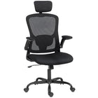 HOMCOM Ergonomic Office Chair with 4D Lumbar Support - Black-Full-body ergonomic support, rotatable, adjustable headrest and 4D lumbar support to fit your body