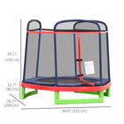 Outsunny 7 ft Heavy-Duty Trampoline for Kids Outdoor Toys - Red-Fun way to draw kids to a home gym 