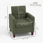 HOMCOM Modern Armchair with Seat Cushion for Living Room - Dark Green-Removable seat cushion with zipper for easy cleaning 
