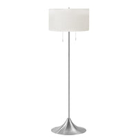 Monarch Specialties 9681 61"H Floor Lamp - Silver Metal, Ivory/Cream Shade-Elevate your decor with this contemporary 61"h floor lamp, featuring a chic silver metal base and a sophisticated off-white drum shade that seamlessly blends with any stylish living room, bedroom, or office setting