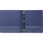 Staples Standard Binder with Label Holder and D-Rings - 1" - Blue-Non-Stick, Archival safe material won't life ink or toner off printed pages