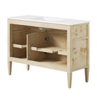 Modway Elysian 48" Wood Single Sink Bathroom Vanity - White/Burl-Burl Wood Veneer
