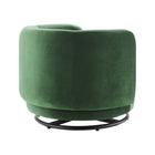 Modway Relish Performance Velvet Swivel Chair - Black Emerald-Metal Swivel Base