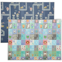 Qaba Baby Play Mat - Large Foam Playmat - 77" L x 58" W - Alphabet & Track Theme-Flip between a learning pattern and a track car design 