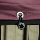 PawHut Outdoor Dog Kennel - 4.6' x 4.6' x 5' - Red-With 2 rotating bowl holders and bowls, you can feed your pets without opening the door 