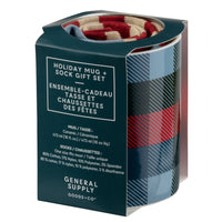 General Supply Goods + Co Holiday Mug + Sock Gift Set-2-piece gift set includes one 473 mL (16 fl. oz.) ceramic mug and one pair of socks