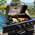 Kenmore 4 Burner Gas Grill with Side Searing Burner - Black/Copper-4 main burners - 10,000 BTUs each, plus 1 Searing Side Burner (Rectangular Ceramic) - 12,000 BTU.
