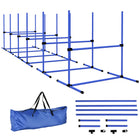 PawHut Dog Training Agility Gear 6-Piece Set with Carrying Bag - Blue-Set of 6 bar jumps allows you and your dog to practice both simple and advanced exercises 