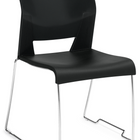 Global Duet Armless Stacking Ganging Chair - Night - Black-Armless stacking ganging chair