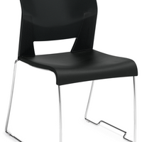 Global Duet Armless Stacking Ganging Chair - Night - Black-Armless stacking ganging chair