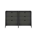 Manhattan Comfort Coney 27.55" Mid-Century Modern Dresser 2-Piece Set - Grey-Mid-Century Modern Dresser for Bedroom Use.