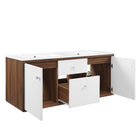 Modway Transmit 48" Wall-Mount Bathroom Vanity - Walnut/White-8