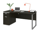 Bestar Aquarius Computer Desk - Deep Grey & White-Made from high-density commercial-grade particle board with a durable 1" commercial grade work surface